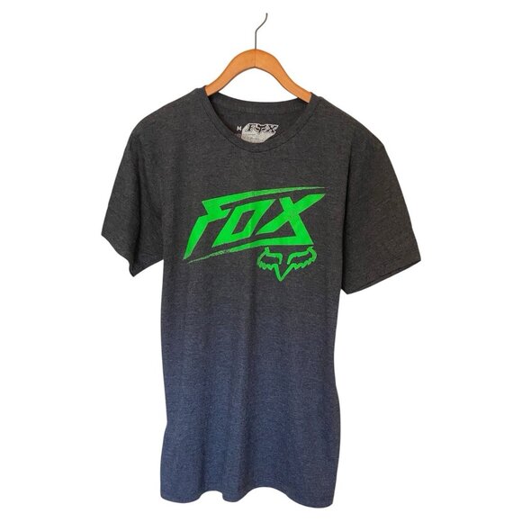 Fox Motocross Black S/S T-Shirt Men's Size M Logo Spell-out Cotton Blend - Picture 1 of 10